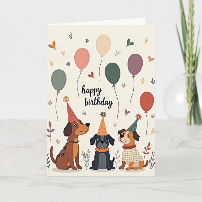 Birthday Canine Friends Card (Front)