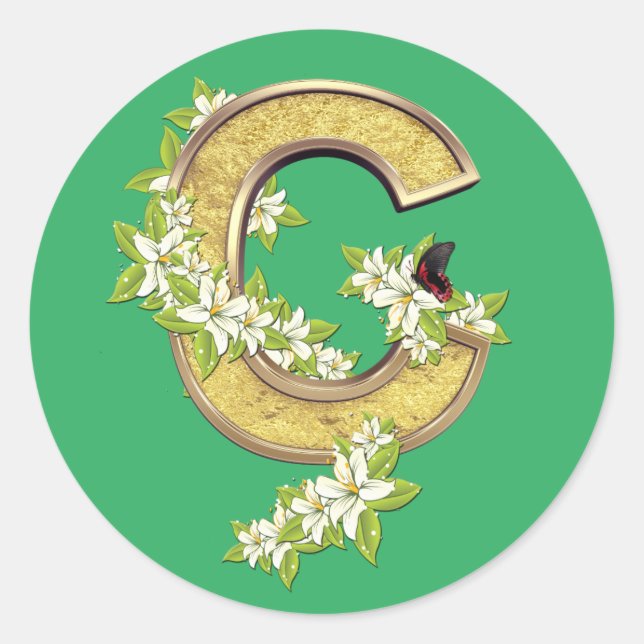 Birthday-Capital- letter-C  Classic Round Sticker (Front)