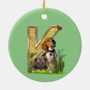 Birthday-Capital- letter-E Art Tote Bag Ceramic Tree Decoration