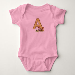 Birthday-Capital Monogram -letter A Baby Bodysuit