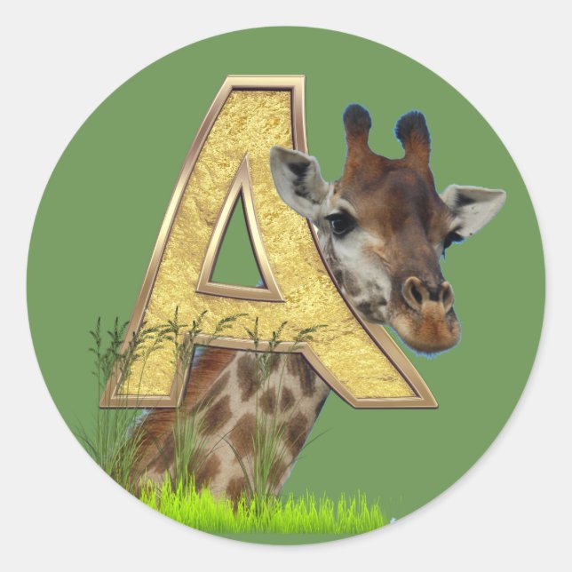 Birthday-Capital Monogram -letter A  Classic Round Sticker (Front)