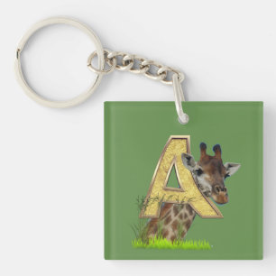 Birthday-Capital Monogram -letter A Key Ring