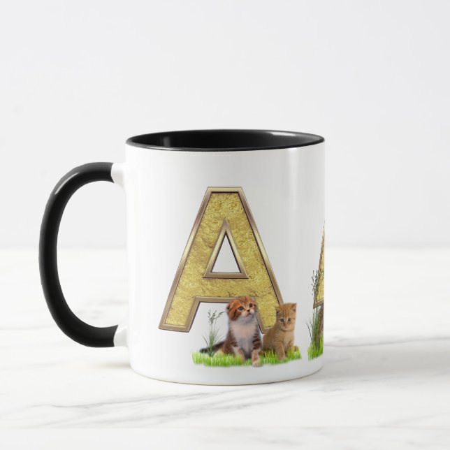 Birthday-Capital Monogram -letter A Mug (Left)