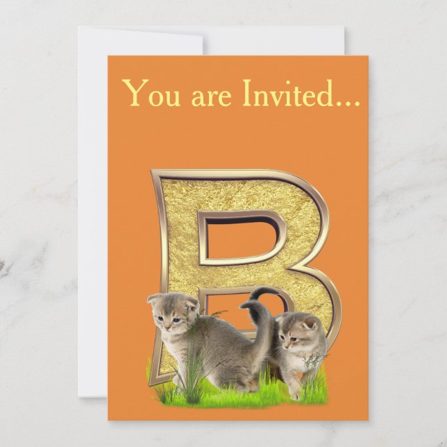 Birthday-Capital Monogram -letter B Invitation (Front)