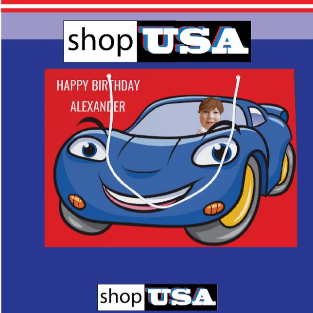 Birthday Car Automotive Funny Cartoon Creative Fab Large Gift Bag (Creator Uploaded)