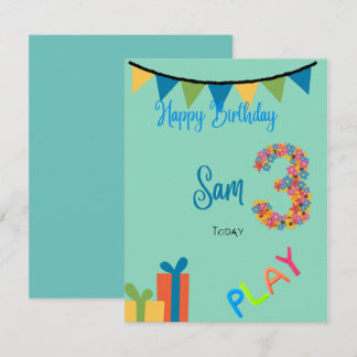 Birthday card 3 year old