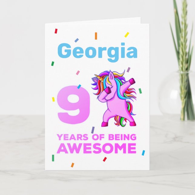 Birthday Card - 9th Years Old Girls (Front)