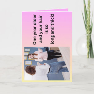 Birthday card about chin hair