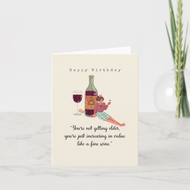 Birthday Card - Age & Wine  (Front)