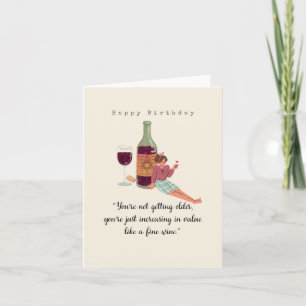 Birthday Card - Age & Wine