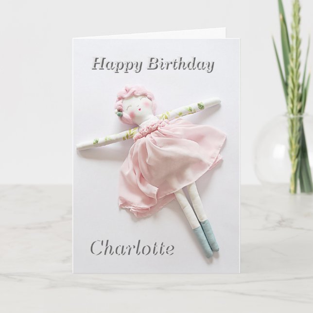 Birthday Card - Ballerina Soft Toy (Front)