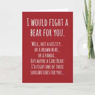 Birthday Card Bear Fight