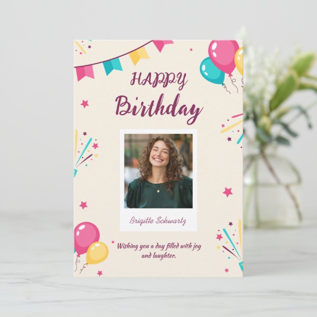 birthday card - birthday greeting card (Standing Front)