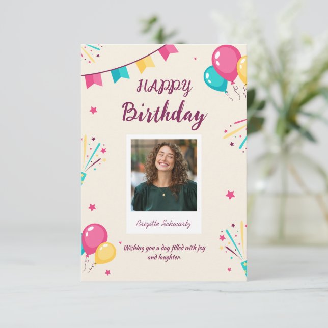 birthday card - birthday greeting card (Standing Front)