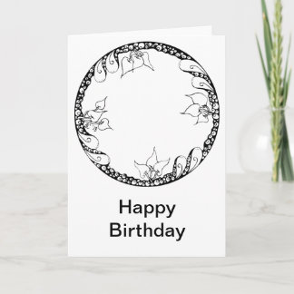 Birthday Card black & white