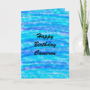 Birthday Card Blue and Purple Personalised