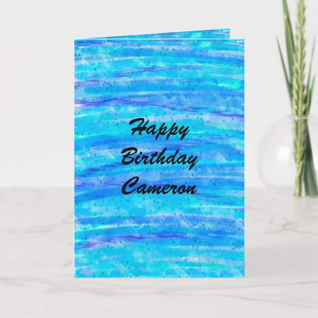  Birthday Card | Blue and Purple Personalised (Front)