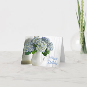 Birthday Card -Blue Hydrangeas
