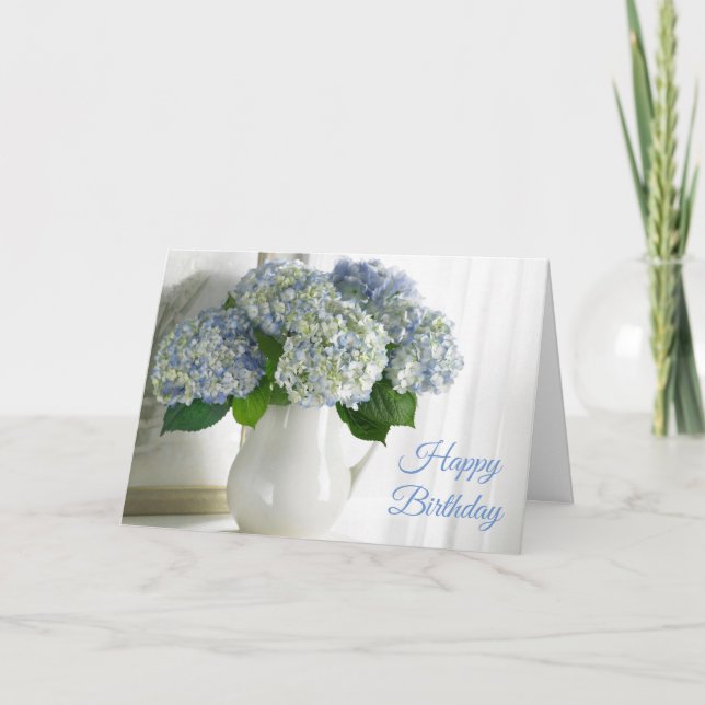 Birthday Card -Blue Hydrangeas (Front)