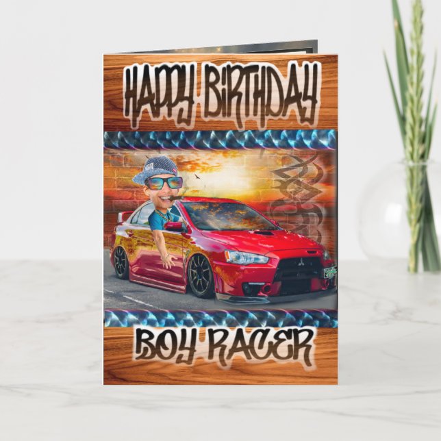 Birthday card boy Racer (Front)