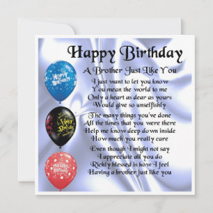 Birthday Card - Brother Poem