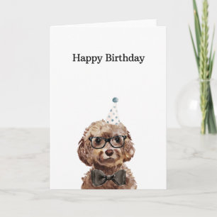 Birthday Card, Brown Cockapoo Card