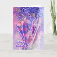 Birthday Card Bunny Girl Pinup