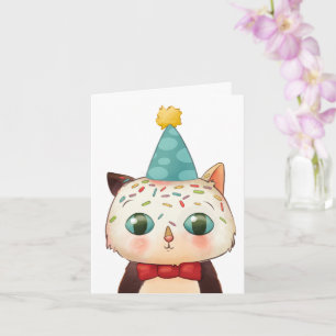 Birthday Card Cat Cute Funny Sprinkles Her Him