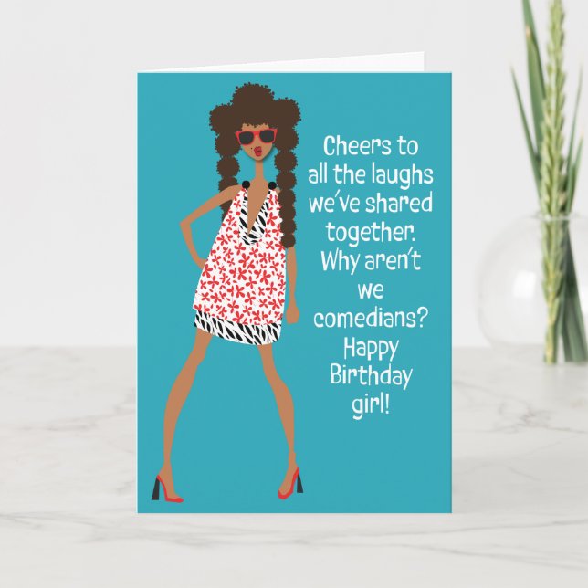 Birthday Card - Cheers to all the laughs (Front)