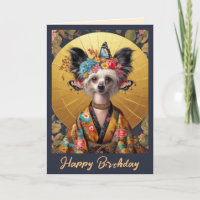 Birthday Card | Chinese Crested Kimono Birthday