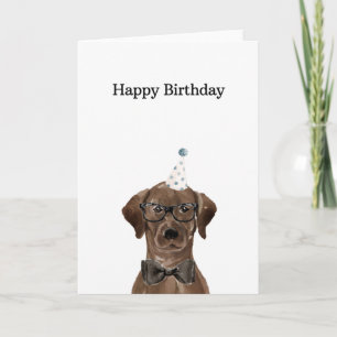 Birthday Card, Chocolate Labrador Card