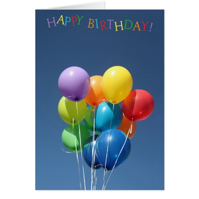 Birthday Card coloured balloons (Front)