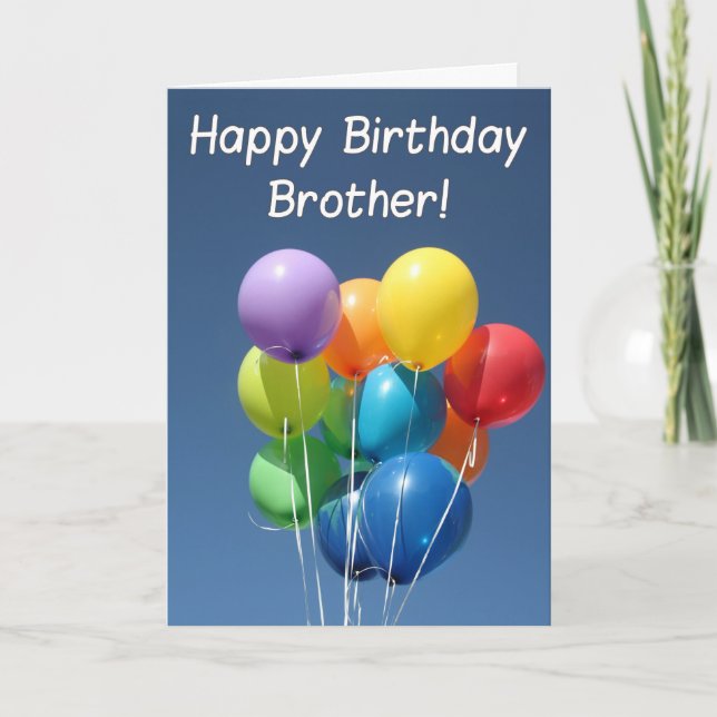 Birthday Card coloured balloons for Brother (Front)