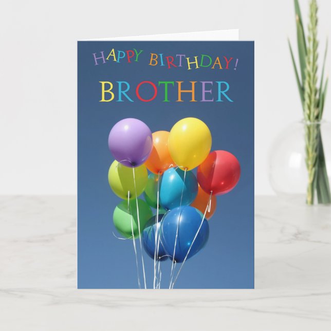 Birthday Card coloured balloons for Brother (Front)