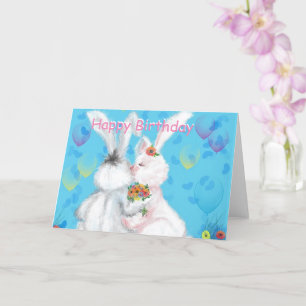 Birthday Card Cute Bunnies Love Hug