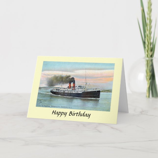Birthday Card - DAR Steamer, Yarmouth, NS (Front)