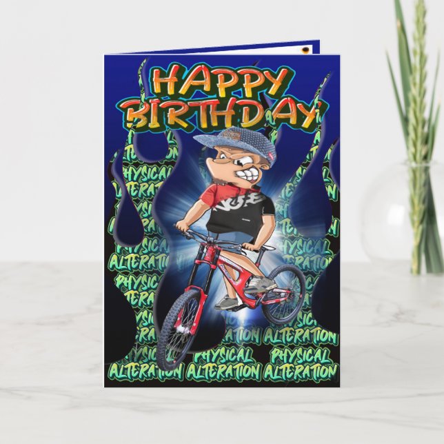 Birthday card DH Biker (Front)