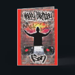Birthday card DJ siluet for son<br><div class="desc">Birthday card for Son with a DJ on the decks exclusively designed by physical alteration and sold by Zazzle</div>