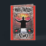 Birthday card DJ siluet for son<br><div class="desc">Birthday card for Son with a DJ on the decks exclusively designed by physical alteration and sold by Zazzle</div>