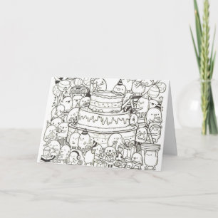 Birthday Card - Doodle Birthday Cake