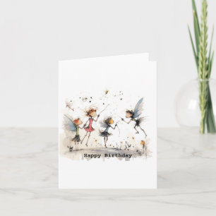 Birthday Card, fairy birthday card, cute birthday Card