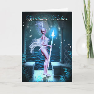 Birthday Card - Fantasy Art With Cute Elf