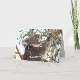 Birthday card featuring koala