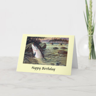 Birthday Card - Fishing - Salmon
