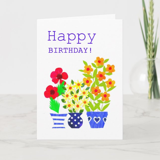 Birthday Card  - Flower Power (Front)