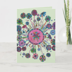 Birthday Card - Flowers and Lady Bugs