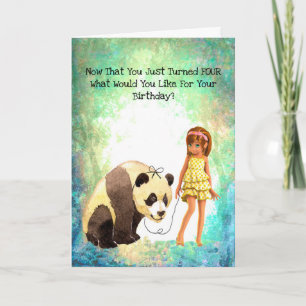Birthday Card for 4 Yr. Old, or Your Age Choice