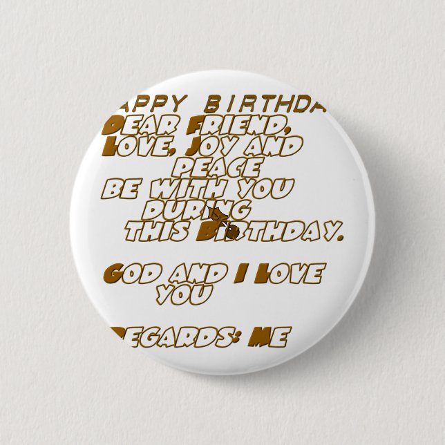 Birthday Card for a Christian Friend 6 Cm Round Badge (Front)