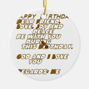 Birthday Card for a Christian Friend Ceramic Tree Decoration