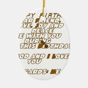 Birthday Card for a Christian Friend Ceramic Tree Decoration